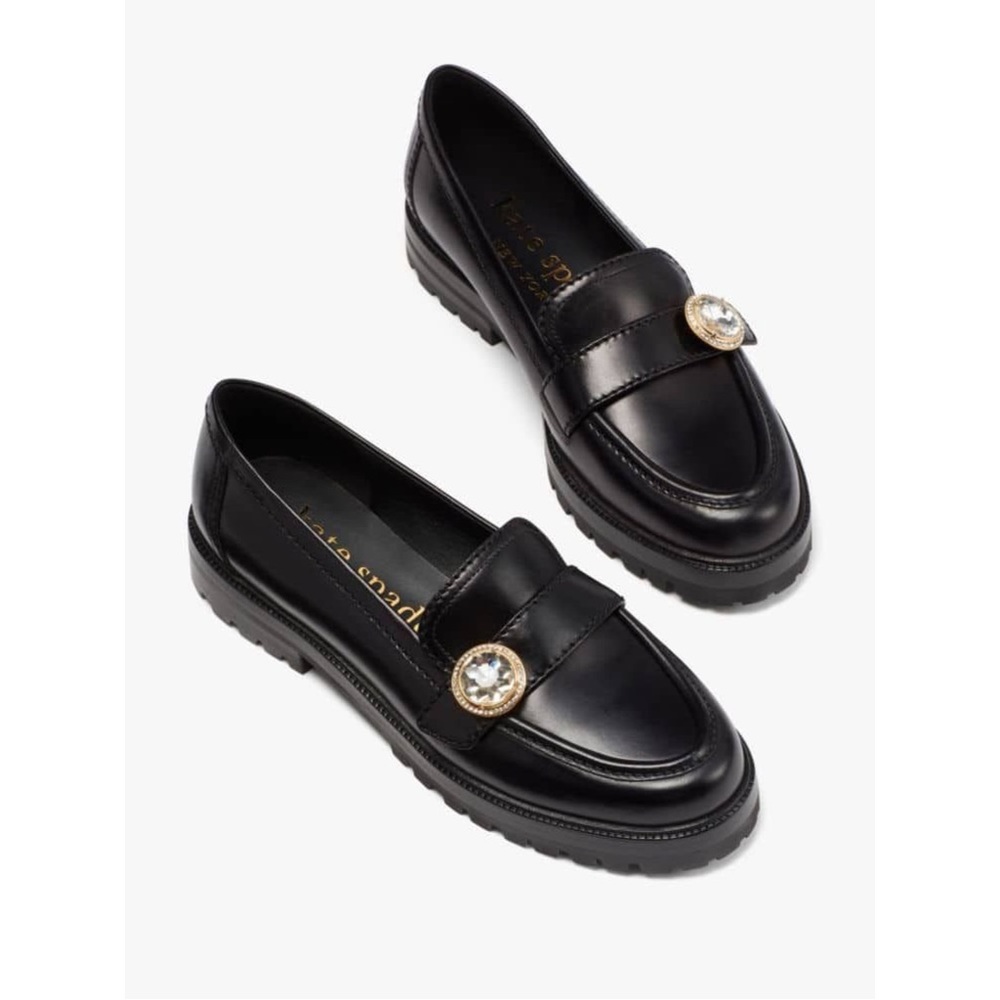 Kate Spade Posh Loafers in Black Leather